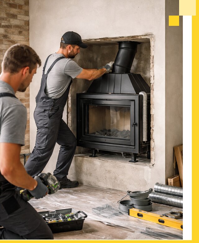 Установка каминных топок в Петергофе: монтаж, подключение