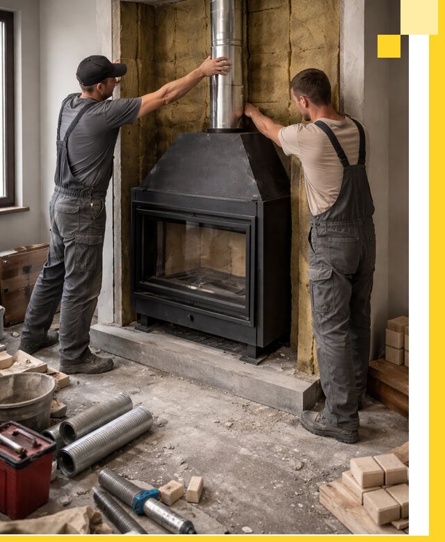 Изготовление и монтаж закрытых каминов в Петергофе под ключ