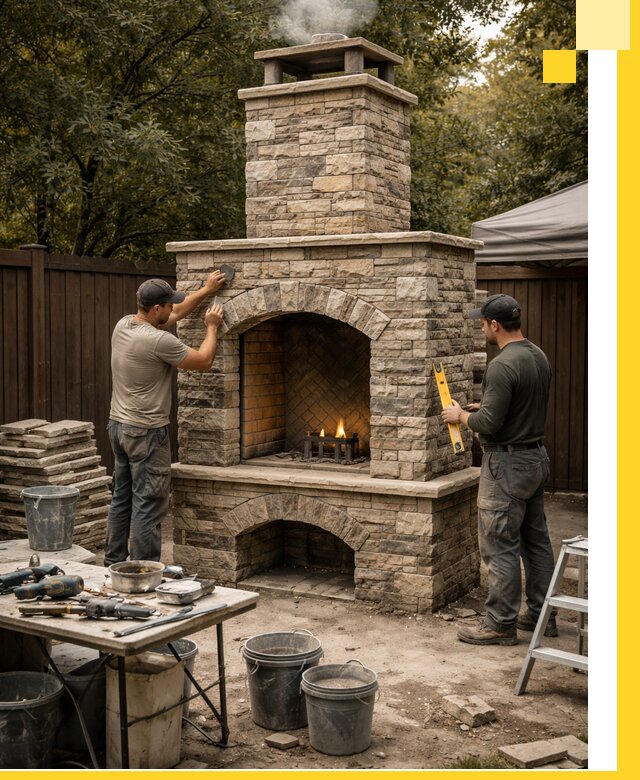 Проектирование и установка уличных каминов в Петергофе