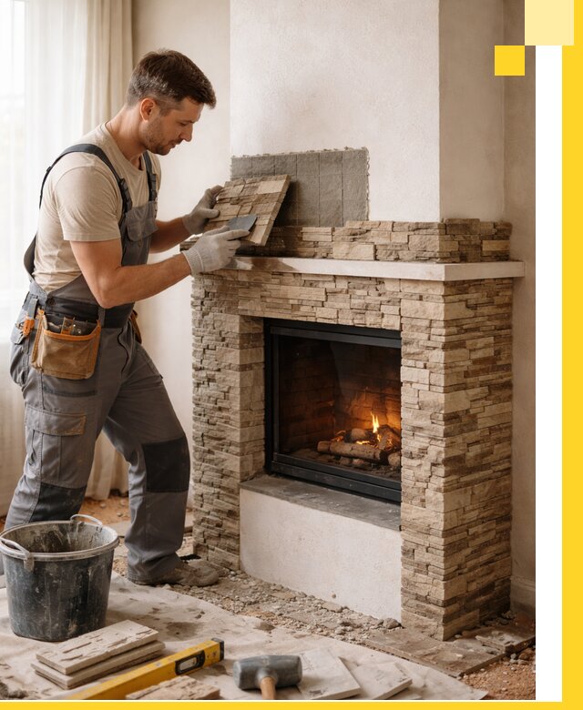 Изготовление и монтаж каминов для дома под ключ в Петергофе