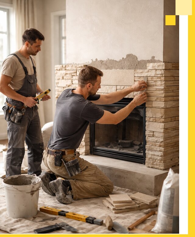 Установка и монтаж каминов для загородного дома в Петергофе