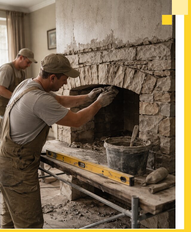 Изготовление каминов под ключ в Петергофе, монтаж и отделка