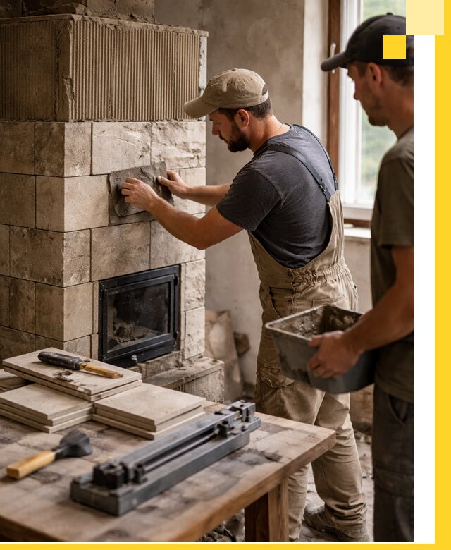 Профессиональная облицовка печей в Петергофе: керамика и камень