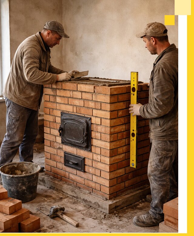 Отопительные печи под ключ в Петергофе, установка и сборка