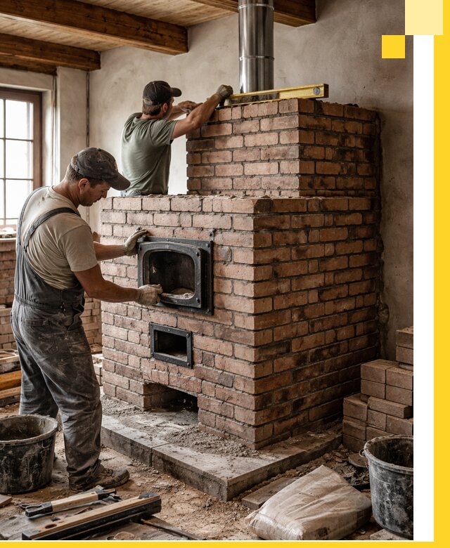 Печи для загородного дома под ключ в Петергофе — монтаж и сервис