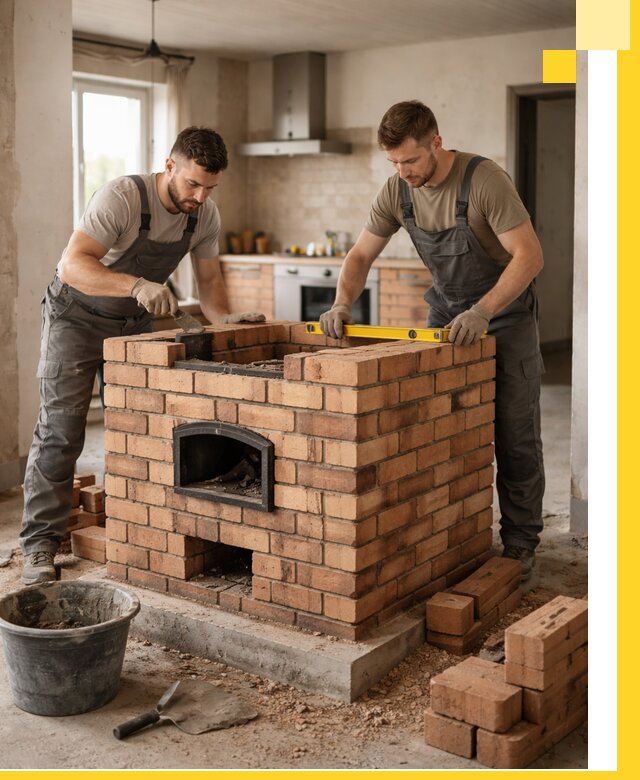 Установка и монтаж печей в частном доме в Петергофе под ключ