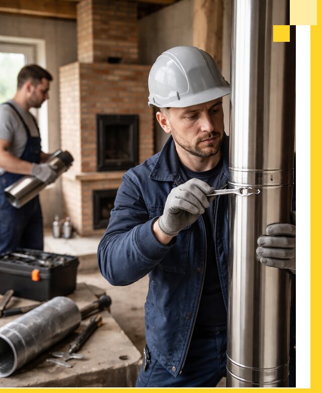 Профессиональный монтаж дымоходов для печей в Петергофе