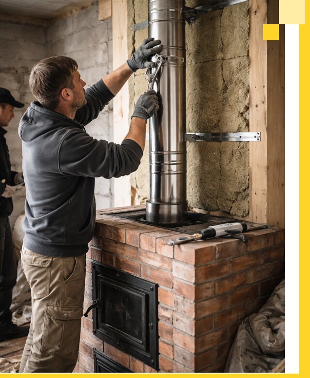 Изготовление и монтаж печей и дымоходов под ключ в Петергофе