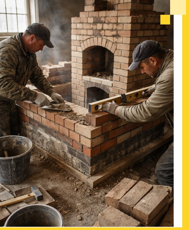 Изготовление и монтаж печей и каминов из кирпича в Петергофе