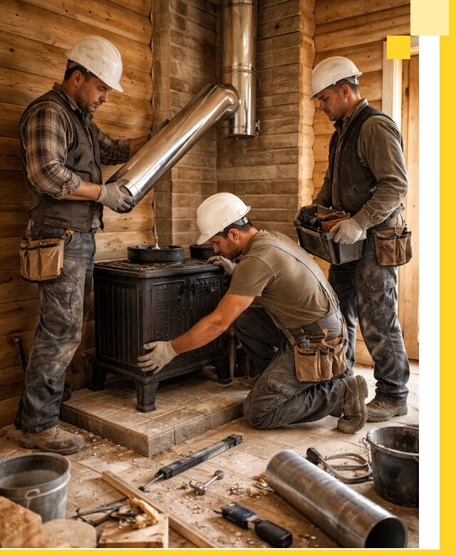 Профессиональный монтаж банных печей и дымоходов в Петергофе