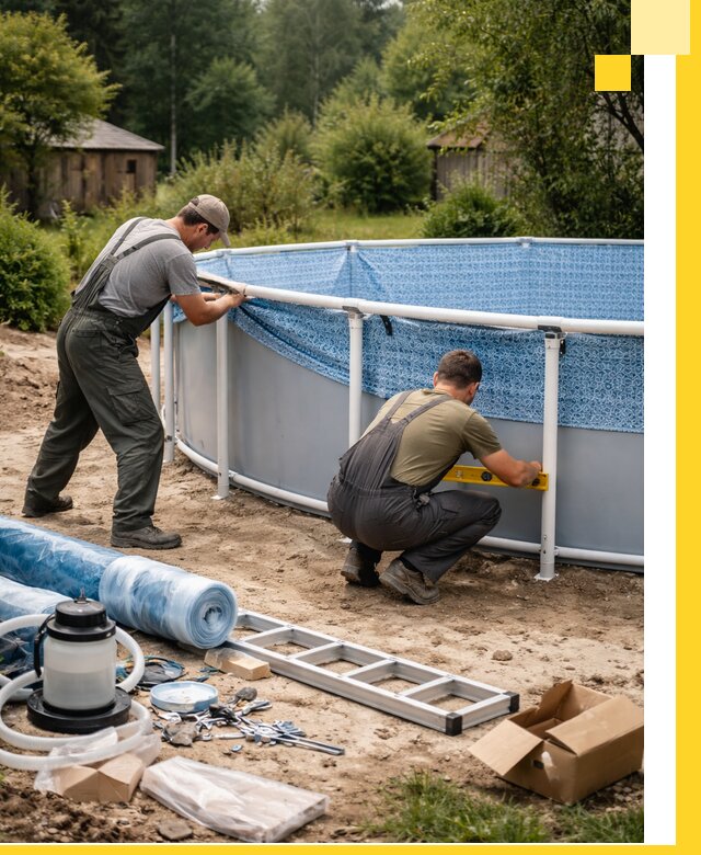 Установка и монтаж каркасных бассейнов в Петергофе под ключ