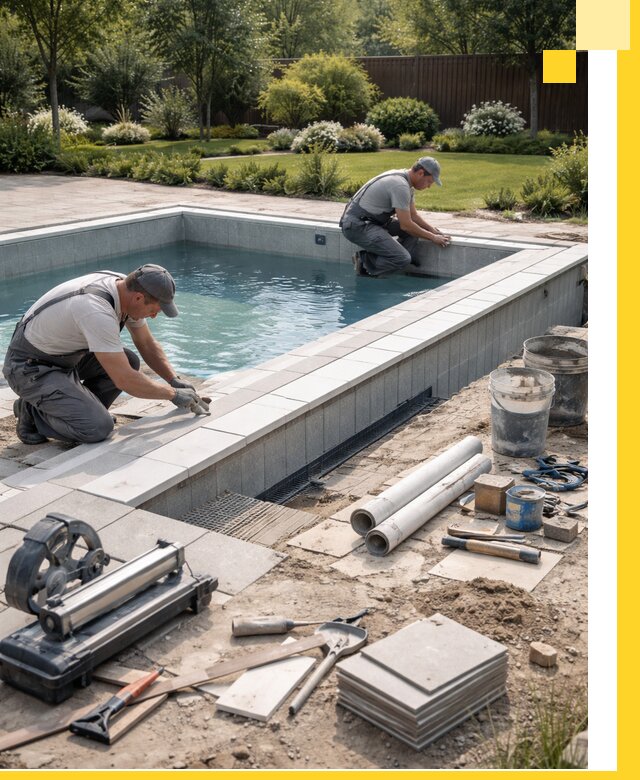 Строительство открытых бассейнов под ключ в Петергофе профессионально