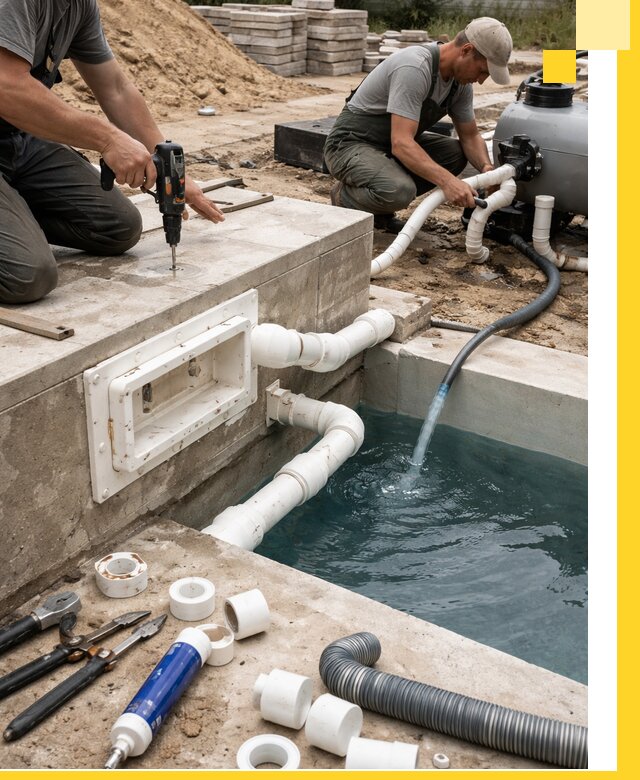 Строительство скиммерных бассейнов под ключ в Петергофе