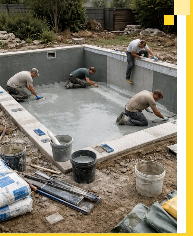 Изготовление и монтаж чаши бассейна под ключ в Петергофе