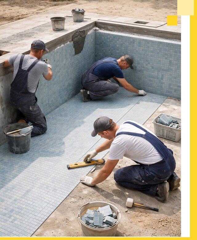 Укладка и установка плитки для бассейнов под ключ в Петергофе