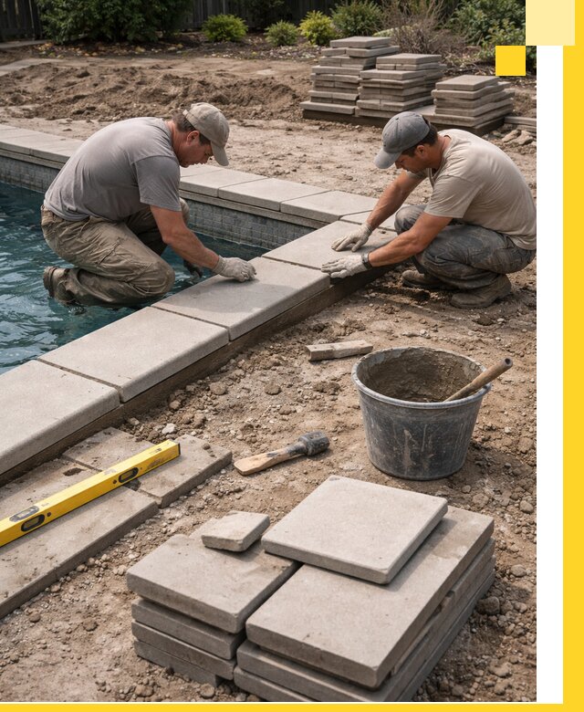 Установка и изготовление копингового камня для бассейнов в Петергофе