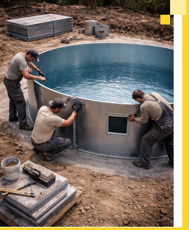 Круглые бассейны под ключ в Петергофе проектирование и монтаж