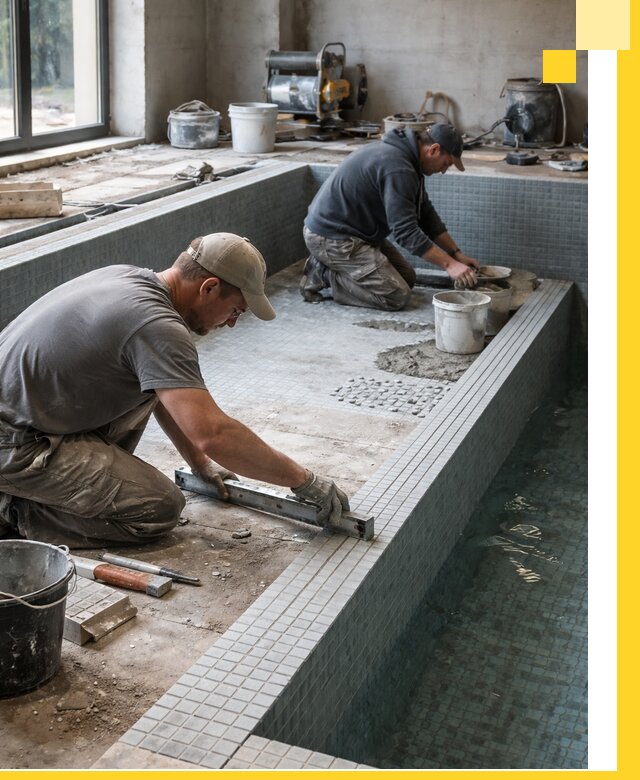 Строительство бассейна в частном доме в Петергофе под ключ