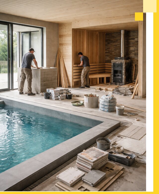 Проектирование и строительство бань с бассейном в Петергофе