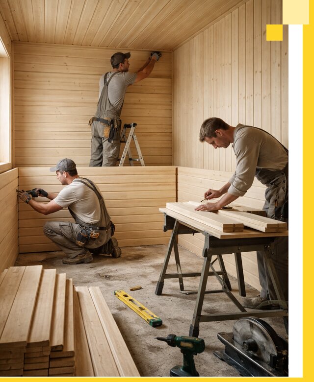 Обшивка саун в Петергофе из натуральной древесины под ключ