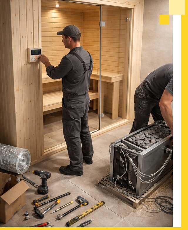 Поставка, установка и монтаж электрических саун в Петергофе