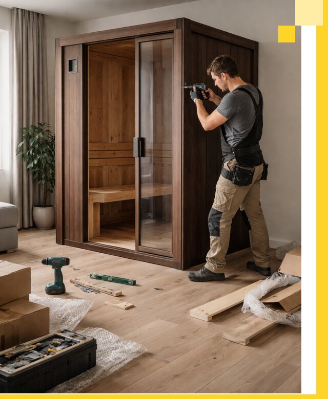 Установка и производство мини саун под ключ в Петергофе