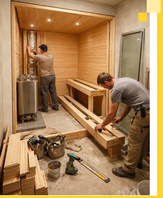 Проектирование и установка домашних саун под ключ в Петергофе