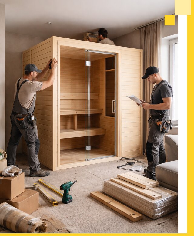 Установка и благоустройство саун в квартире в Петергофе