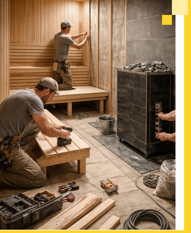 Дизайн и строительство интерьерных саун под ключ в Петергофе