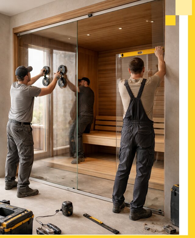 Производство и монтаж стеклянных саун под ключ в Петергофе