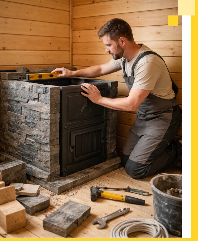 Производство и установка печей для саун под ключ в Петергофе