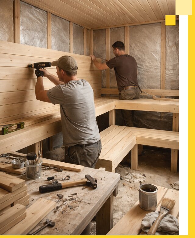 Профессиональная отделка бань и саун под ключ в Петергофе