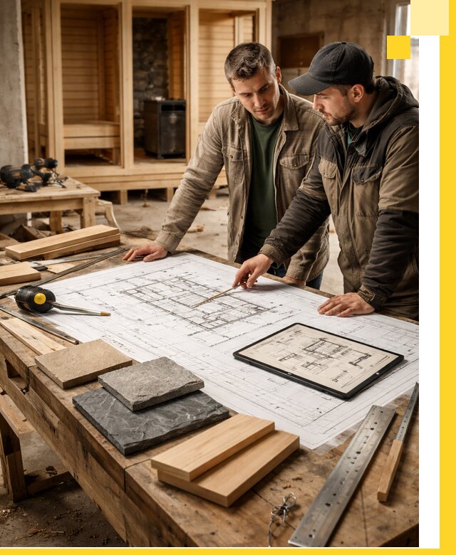 Проекты бань под ключ и планы строительства в Петергофе