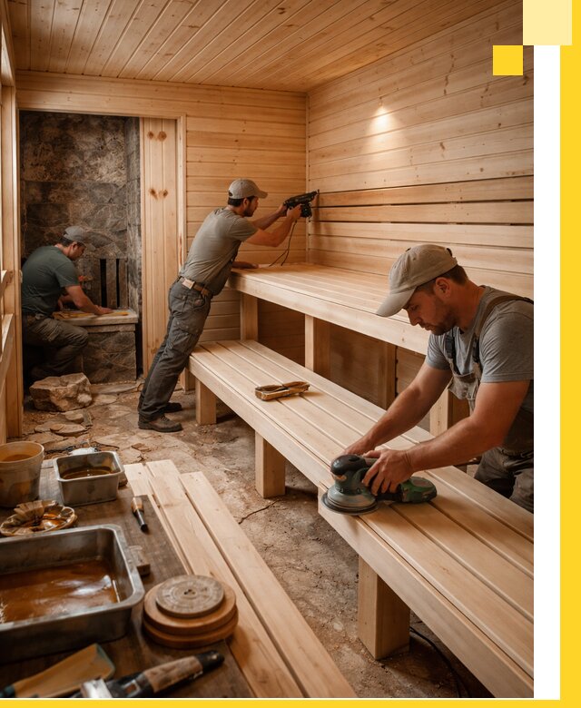 Профессиональная отделка бань в Петергофе под ключ, с гарантией