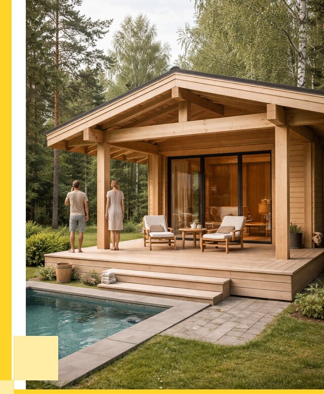 Бани с террасой под ключ в Петергофе от 627660 р. | ЭриданПтф