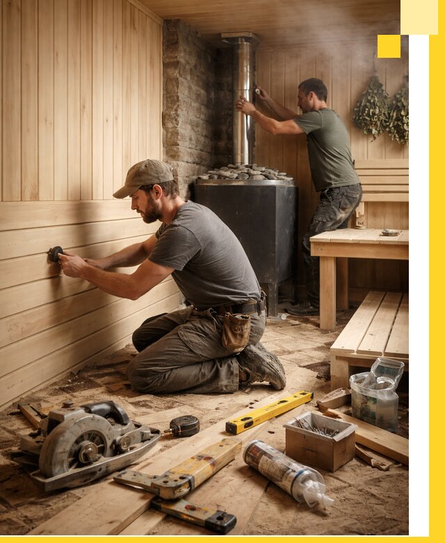 Полное строительство и оснащение парных под ключ в Петергофе