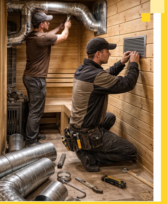 Проектирование и монтаж вентиляции бани в Петергофе под ключ