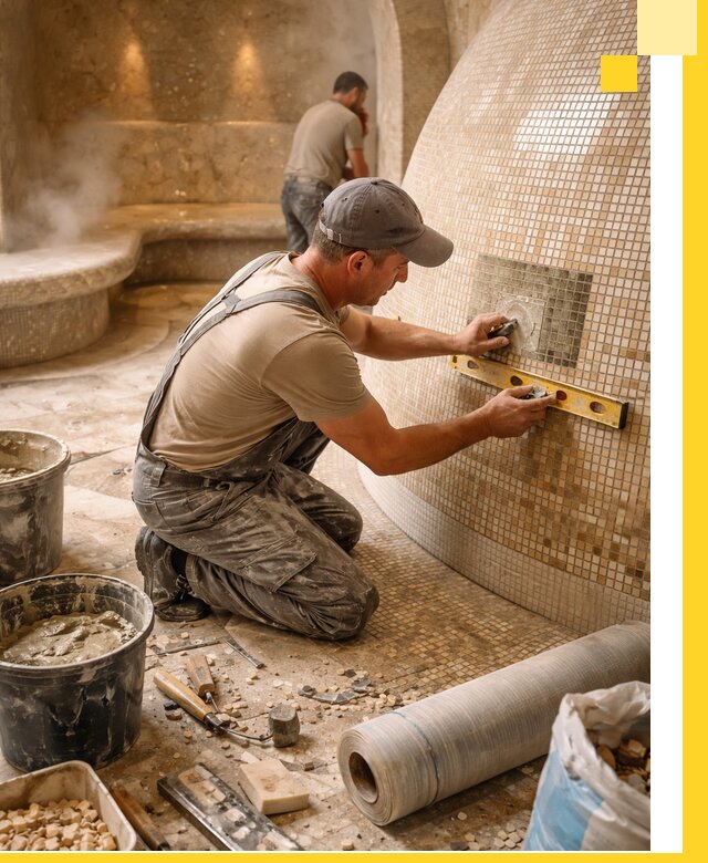 Хамам под ключ в Петергофе: проектирование, строительство, отделка