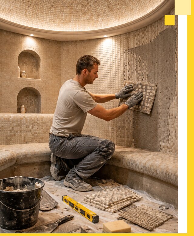 Устройство и монтаж домашнего хамама под ключ в Петергофе