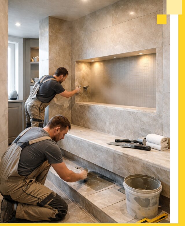 Профессиональное строительство хамама в квартире в Петергофе