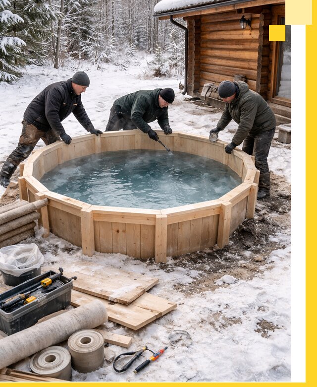 Изготовление и установка ледяных купелей под ключ в Петергофе