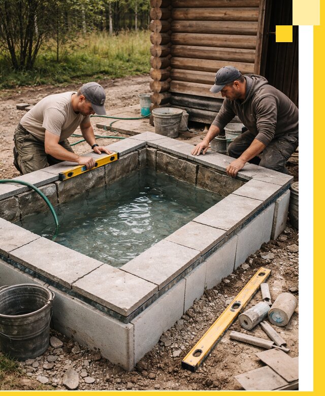 Изготовление и установка холодных купелей под ключ в Петергофе